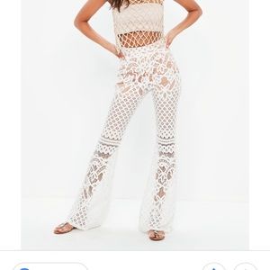 Lace pants zipper back worn once